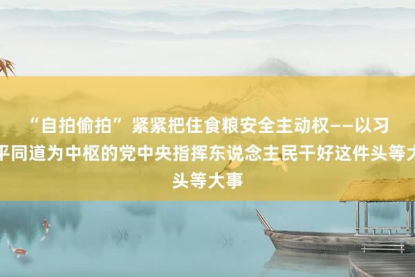 “自拍偷拍” 紧紧把住食粮安全主动权——以习近平同道为中枢的党中央指挥东说念主民干好这件头等大事