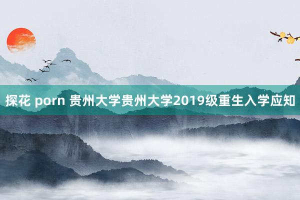 探花 porn 贵州大学贵州大学2019级重生入学应知